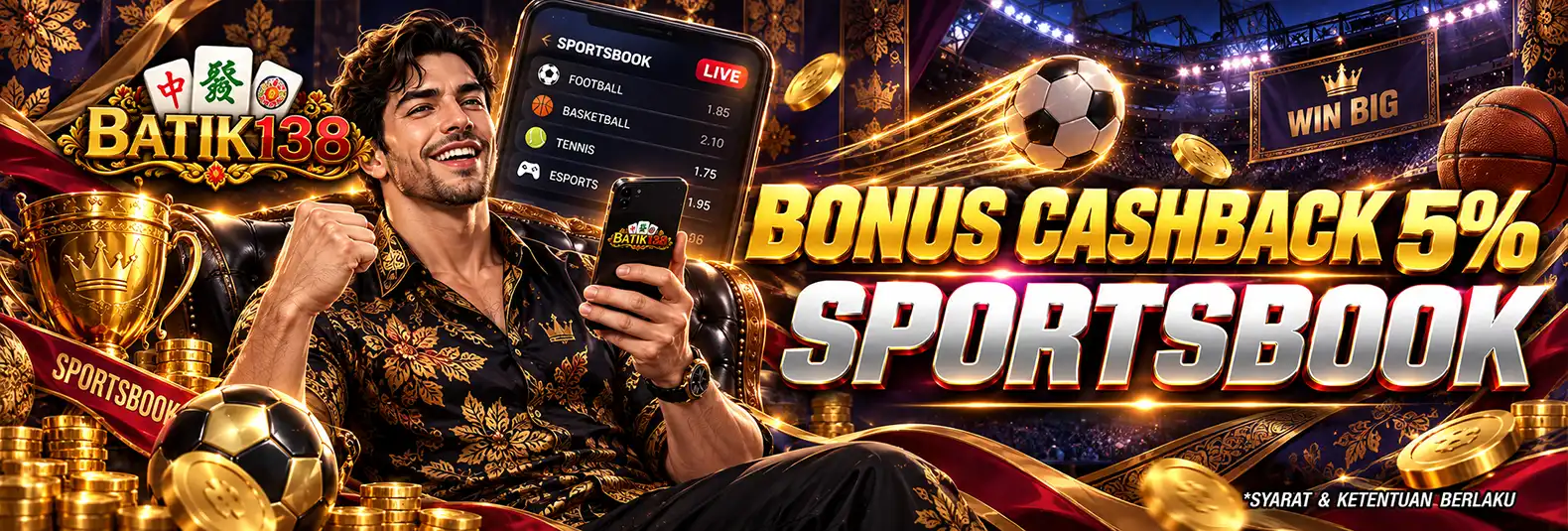 BONUS CASHBACK 5% BATIK138